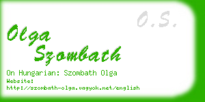 olga szombath business card